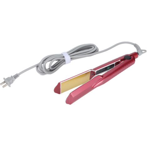 Lisseur Céramique Imperméable Température Constante Réglable Fer à Lisser Rouge Rose Prise US 110‑240V