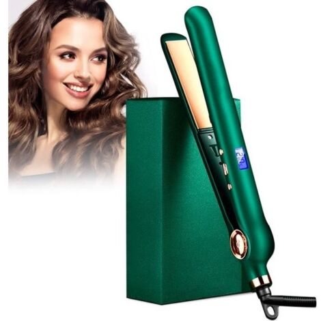 Lisseur Cheveux Fer à Lisser Professionnel Ionique Eclat Protect Anti-frisottis Ecran LCD température constante