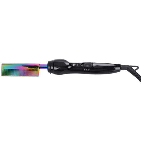 Lisseur électrique universel 100-240V pour tous types de cheveux, peigne chauffant avec prise UE