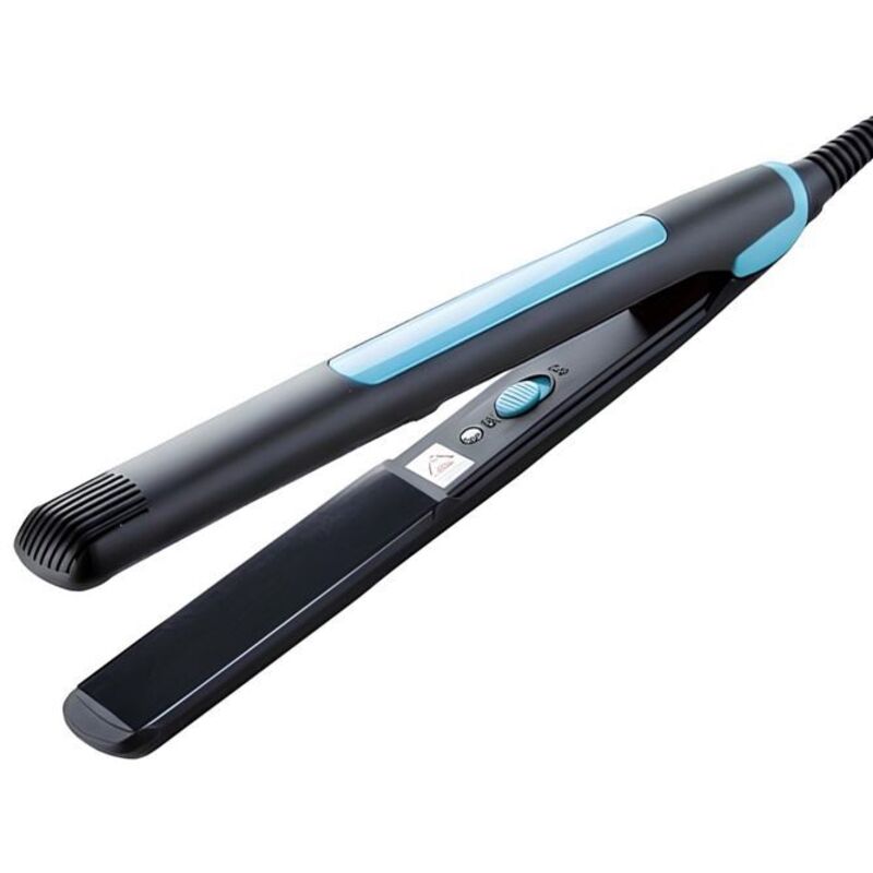 Lisseur et Boucleur 2 en 1 en Tourmaline C&eacute;ramique 30W Temp&eacute;rature R&eacute;glable Noir / Bleu