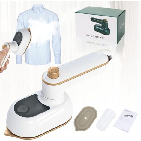 lisseur vapeur, mini fer à vapeur, chauffage rapide 30s, réservoir d'eau 50 ml, rotatif à 90° et 180°,nettoyeur vapeur, repassage vertical - blanc