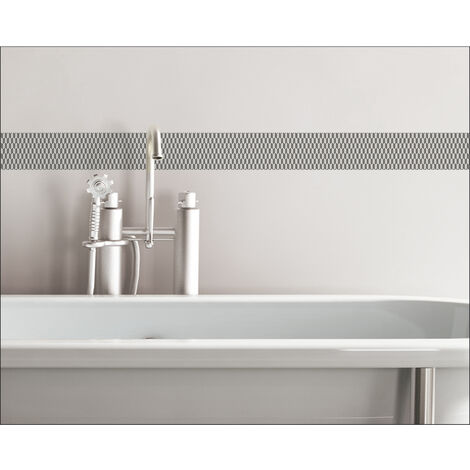 Listel adhésif Isnello losange gris foncé/clair, 5x180cm, 3 pièces, décoratif pour murs et meubles.