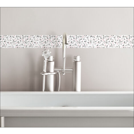 Listel adhésif Terrazzo, imitation marbre rose et gris, 3,5x180cm, autocollant x3, décoratif pour intérieur et extérieur.