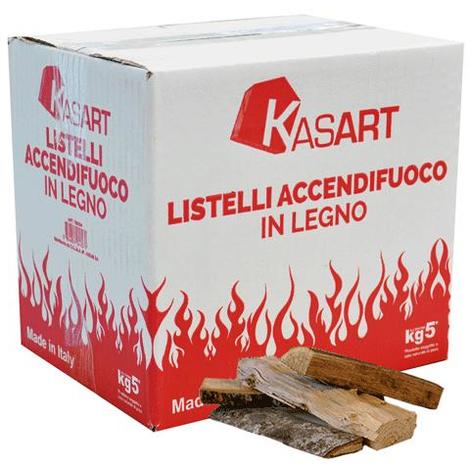 Listelli Accendifuoco per camini stufe barbecue Legno misto Scatola 4 Kg Circa