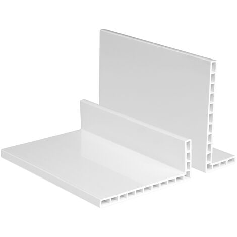 Listelli angolari PVC bianco 2m - profili a camera cava, altezza bordo 6-7mm - HJ: 60x100mm - Altezza bordo 6mm