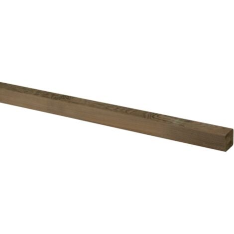 Listello di base per pavimento 4,5x4,5x200 cm in legno di pino impregnato profilo quadrato