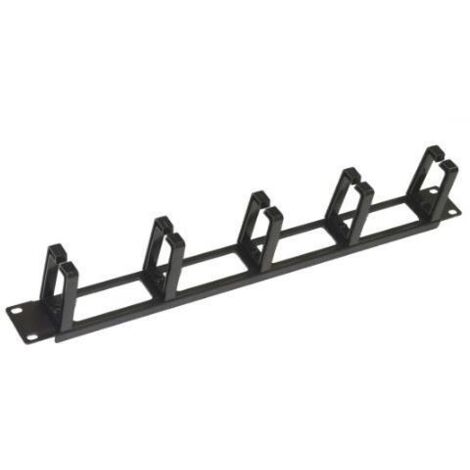 Listello Guida Cavi Forato per Armadi con 5 Ganci, 19", Nero