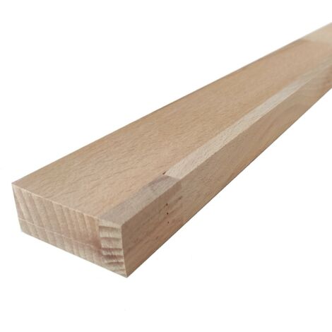 LISTELLO FAGGIO NATURALE CRUDO PIALLATO 4 LATI MM.30X150X3000