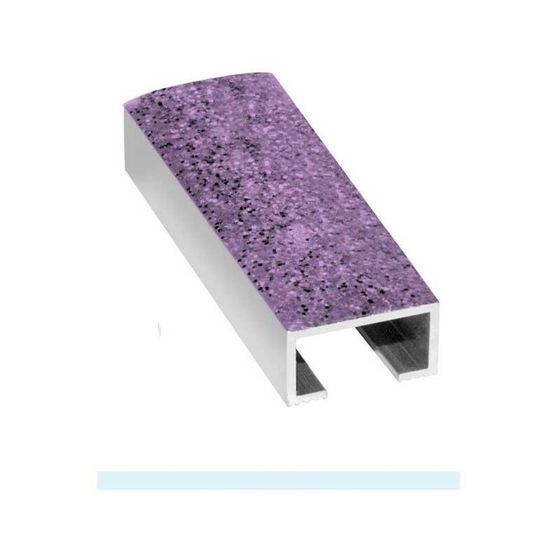 Listello testa piatta in alluminio glitterato colorato 2 metri : Colore - Viola, Modello - 15X8MM