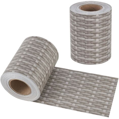 Listón protector visual de PVC 35 m x 19 cm 6,65 m² gris con aspecto de ratán 030006585