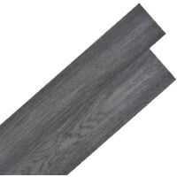 Listoni Pavimentazione Autoadesivi PVC 5,02 m² 2 mm Nero Bianco