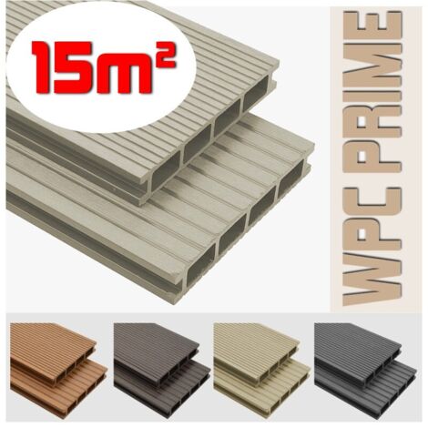 Listoni WPC 15m² per pavimentazione decking colore Cream listone 140x2200mm spessore 25mm