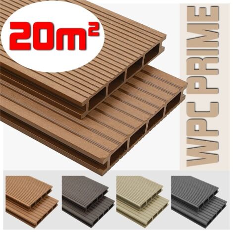 Listoni WPC 20m² per pavimentazione decking colore Teak listone 140x2200mm spessore 25mm