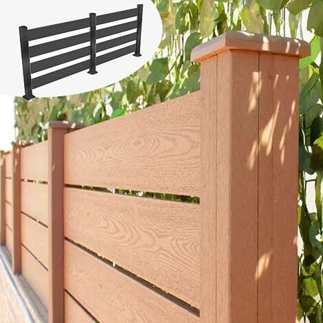 Listoni WPC 3D L196xH183cm per recinzione colore Teak listone 150x1805mm spessore 20mm