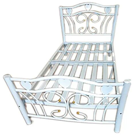 Lit 1 place Métal HERCULE Blanc 90X190 + sommier intégré