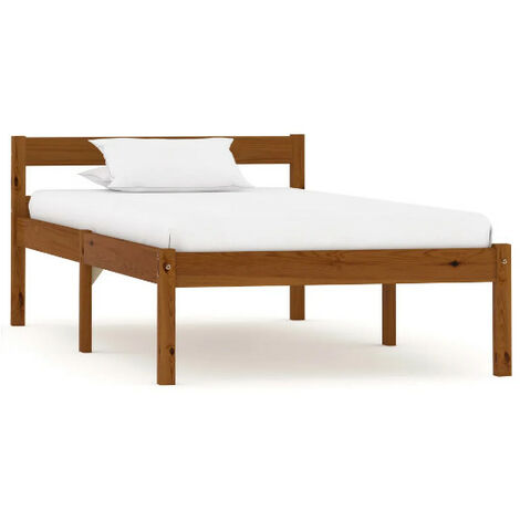 Lit 1 place pin massif foncé Dorma 100x200 cm