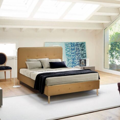 Lit 120x190 une place et demi style nordique en bois avec sommier et lattes Friborg