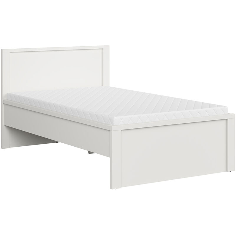 Petits-meubles - Lit 120x200 tête de lit haut Soren Blanc