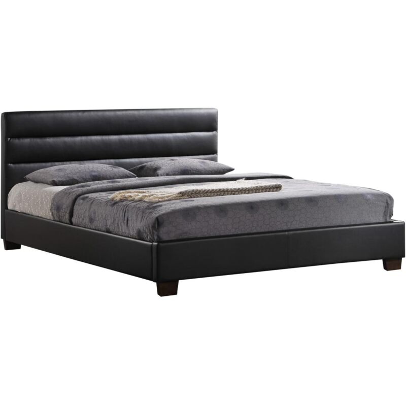 Lit 140 x 190 cm - Simili - Noir - faustin