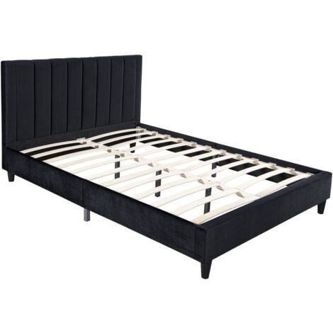 CONCEPT-USINE Lit coquillage en velours "Manon" - Beige - 140 x 190 cm