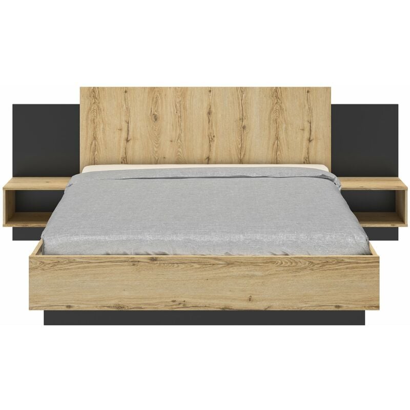 Lit chevets lambris 160 x 200