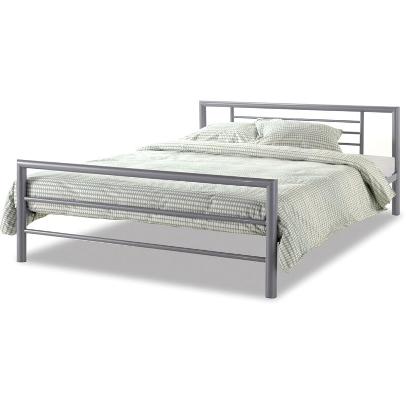 M&s - Lit 160x200 cm en métal gris - samiha