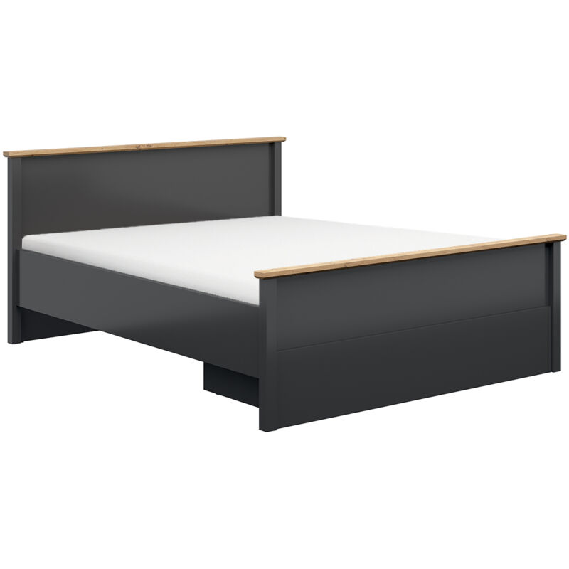 Lit 160x200 Duck Gris anthracite et Bois