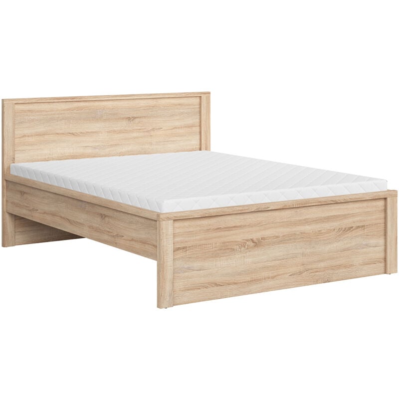 Lit 160x200 tête de lit haut Soren Bois