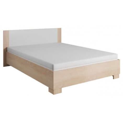 Lit 180x200 cm MARKOS  avec sommier et lattes coloris chêne sonoma et blanc