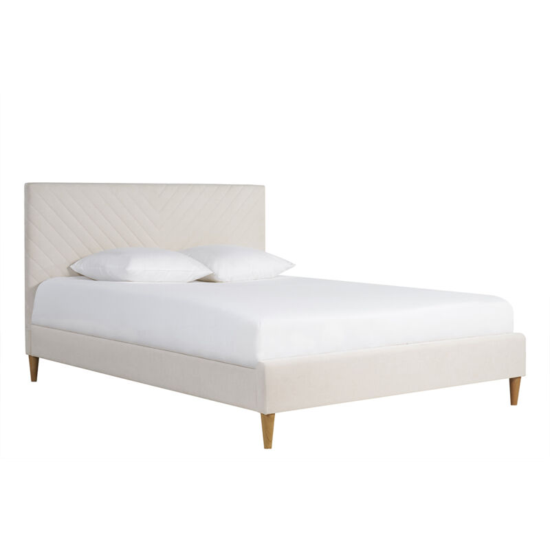 Miliboo - Lit 2 places 160x200 en tissu beige sidonie Miliboo - Lit 2 places 160x200 en tissu beige sidonie
