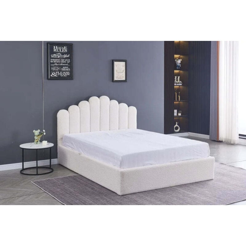 Lit coffre 2 places 160x200 cm doha velours Moka