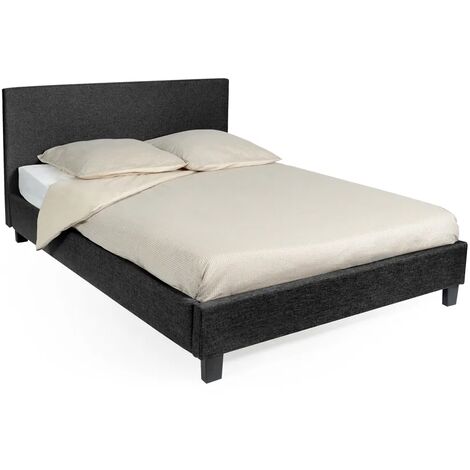 Lit 2 places KELIA Noir 160x200 + sommier intégré