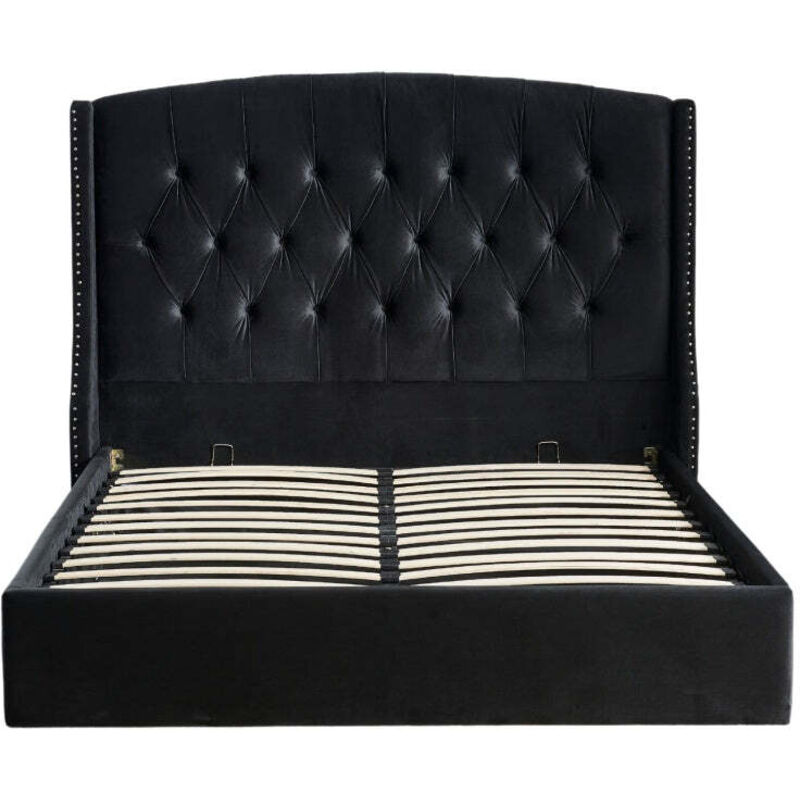 Lit Coffre 2 places 140x190 cm SULTAN velours sommier intégré