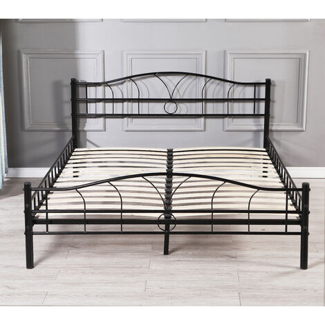 Lit 90x190 Metal Moderne - Compatible Adulte Enfant - Construction Solide - Confort Optimal - Design Élégant - Idéal pour Chambre - LIT MIKE NOIR