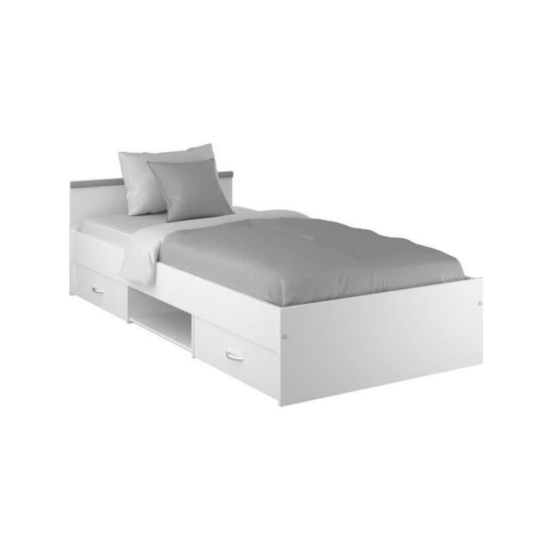 M&s - parisot zodiac Lit enfant contemporain blanc mat - l 90 x p 200 cm