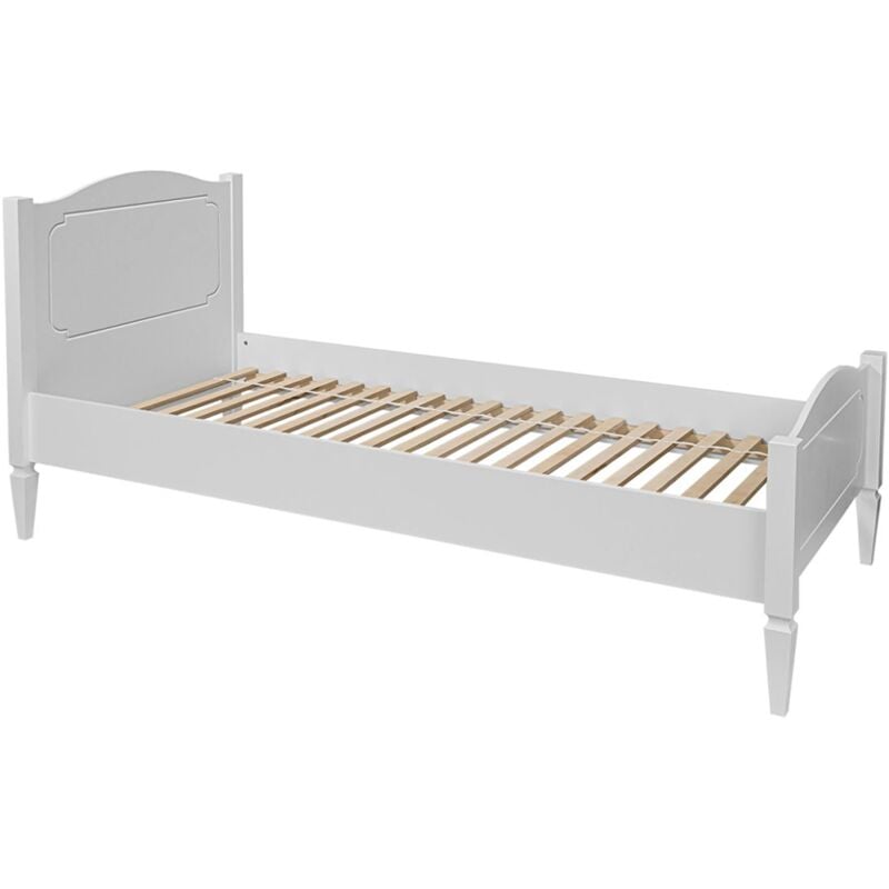 Lit 90x200 sommier inclus Bellamy Royal - Blanc