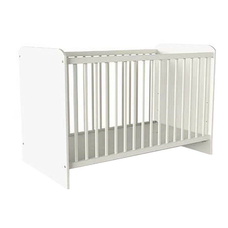 Lit à barreaux 60x120 cm avec sommier Reverso blanc