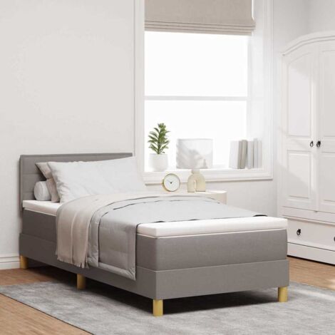 Lit à ressorts avec matelas-Sommier à ressorts de lit Taupe 80 x 200 cm tissu 379723