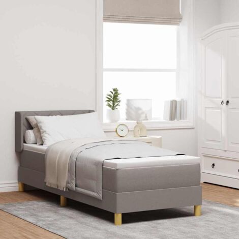 Lit à ressorts avec matelas-Sommier à ressorts de lit Taupe 80 x 200 cm tissu 499748