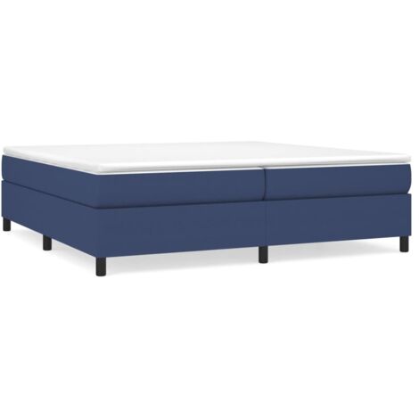 Lit à sommier à ressorts Bleu 200x200 Tissu