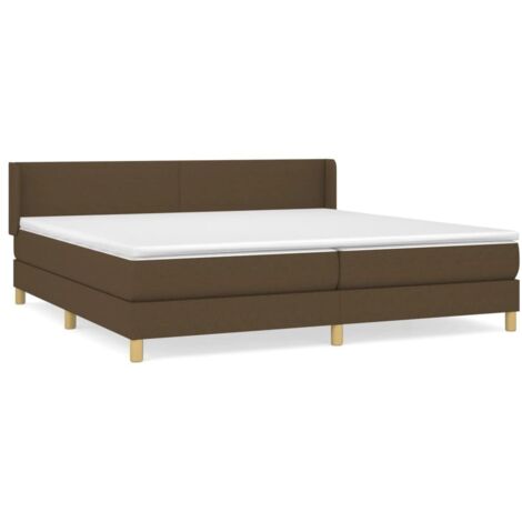 Lit à sommier tapissier avec matelas, Lit adulte pour 2 personnes Assemblage Facile, Marron foncé 200x200 cm OIB1145E