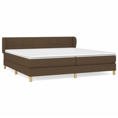 Lit à sommier tapissier avec matelas, Lit adulte pour 2 personnes Assemblage Facile, Marron foncé 200x200 cm OIB9341E