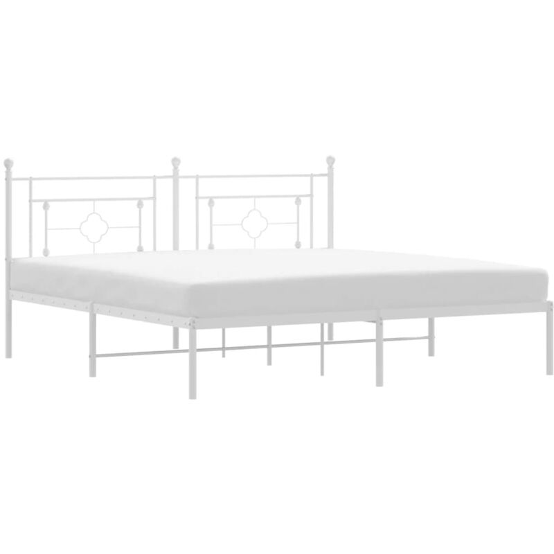 vidaXL Cadre de lit métal avec tête de lit blanc 183x213 cm