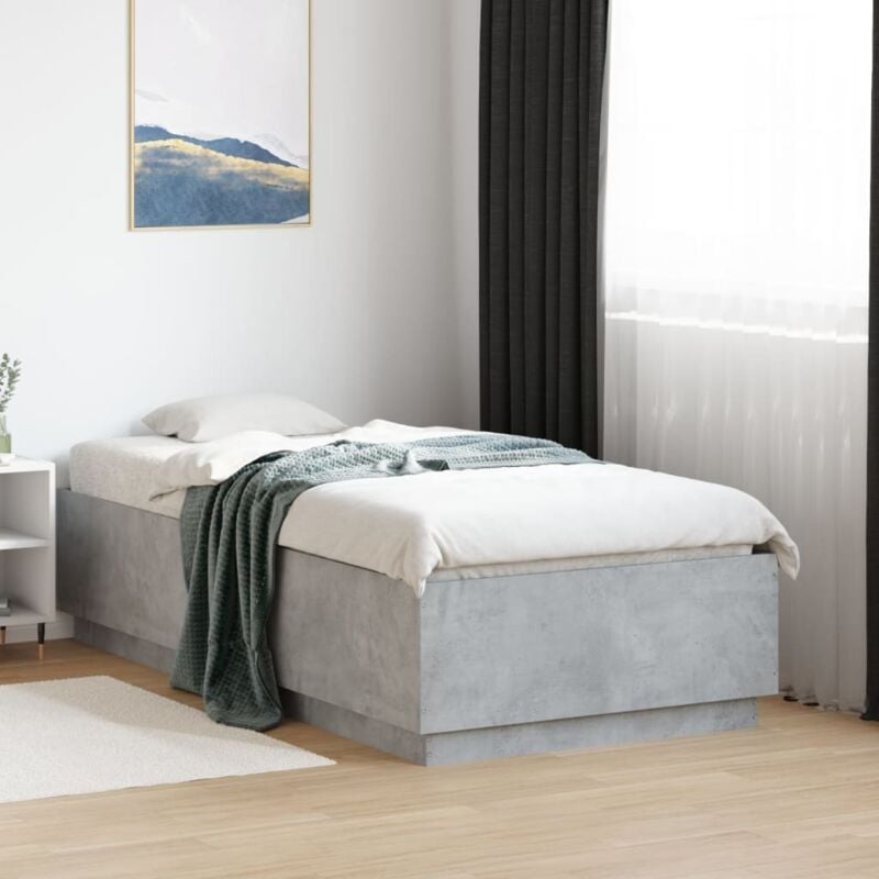 Vidaxl - Cadre de lit sans matelas gris béton 75x190 cm