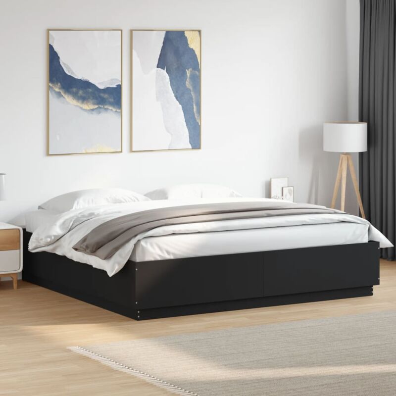 Vidaxl - Cadre de lit sans matelas noir 200x200 cm