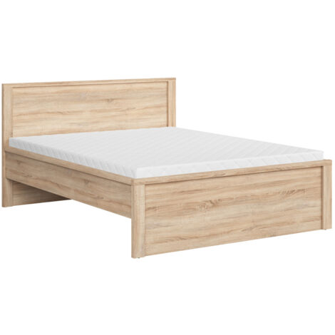 Lit adulte 160x200 coloris chêne Sonoma - Longueur 208 x Largeur 168 x Hauteur 50-100 cm