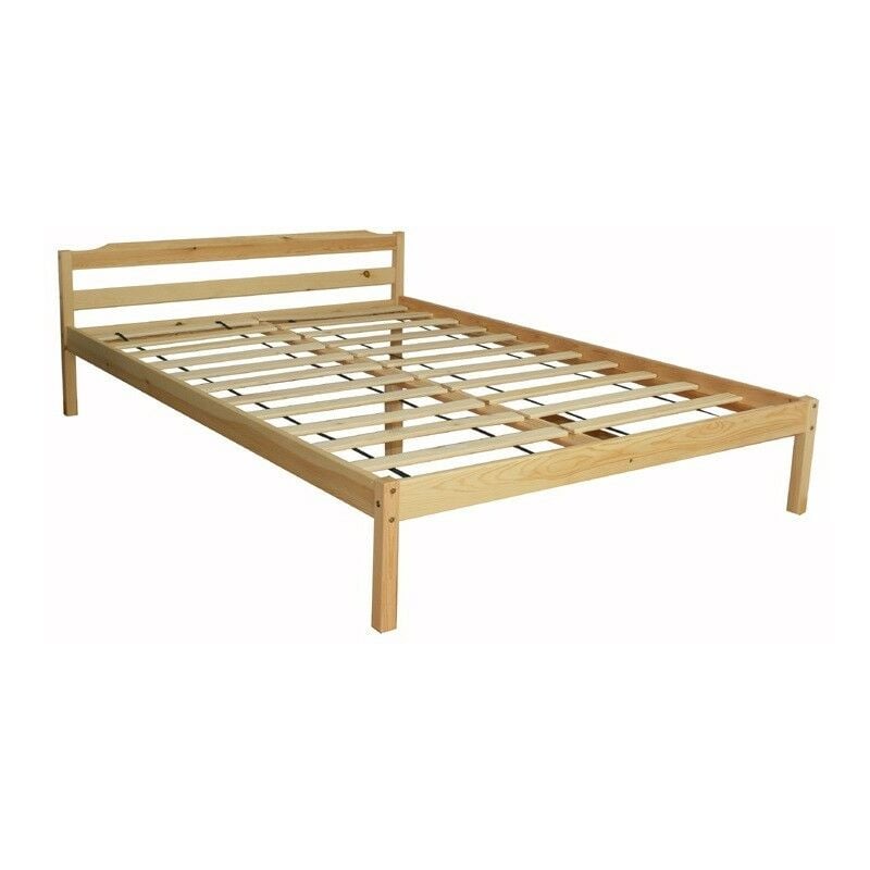 Décoshop26 - Lit adulte 2 personnes en bois 140 x 200 cm avec sommier à lattes LIT06021