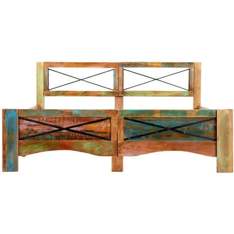 Lit adulte bois massif recyclé Ray 140x200 cm