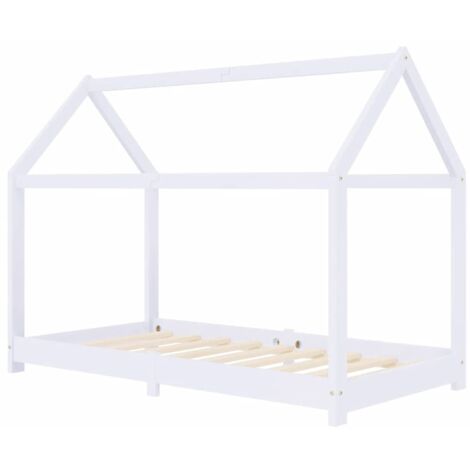 Lit adulte  Cadre de lit  Facile à monter pour Adultes, Adolescents, Enfants d'enfant Blanc Bois de pin massif 80x160 cm BNDET2671679