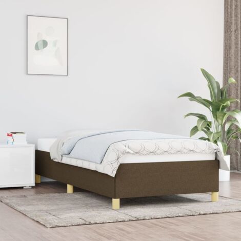 Lit adulte  Cadre de lit  Facile à monter pour Adultes, Adolescents, Enfants Marron foncé 100x200 cm Tissu BNDET9961557